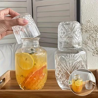 Diamond Engraved Cocktail Glass Set Single Serve Etched Juice Drink Cup Bar Atmosphere