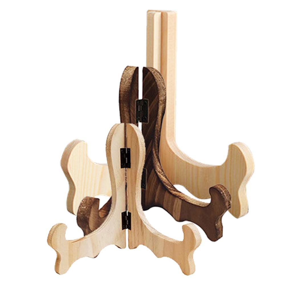 2 Pieces Sturdy Wood Display Stands for Plates and Sculptures Suitable for Any Decoration Elegant Styles Various Sizes