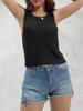 Ärmelloses gehäkeltes Tanktop für Damen Rundhalsausschnitt Ausgeschnitten Lässig Sommer Pullover