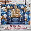 Party Backdrop Birthday Balloon Blue White Event Photo Booth Background Wall Decor