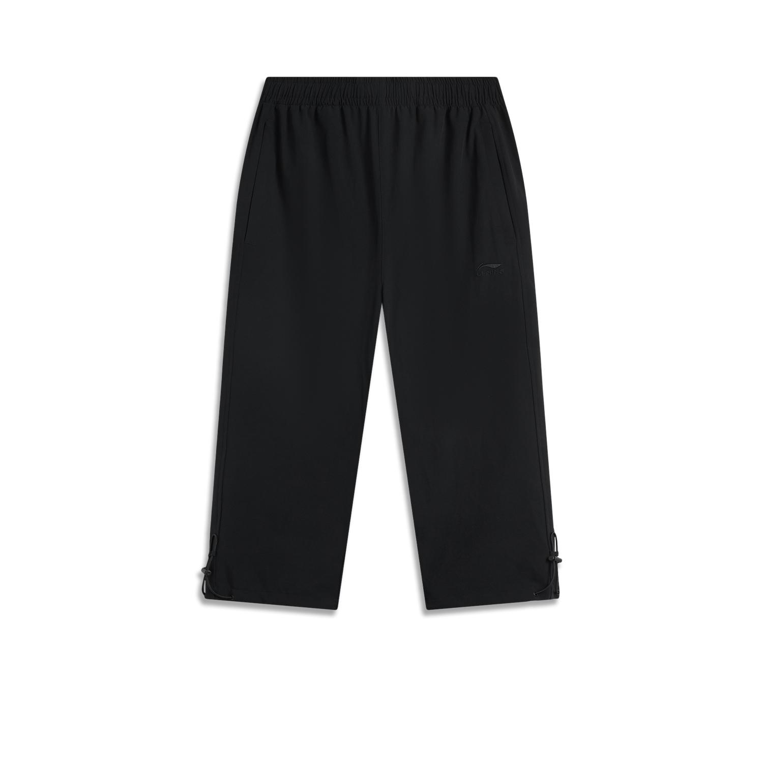 

Повседневные однотонные шорты-капри на шнуровке серии Li Ning Lifestyle для мужчин, черные AKQV007-1 S