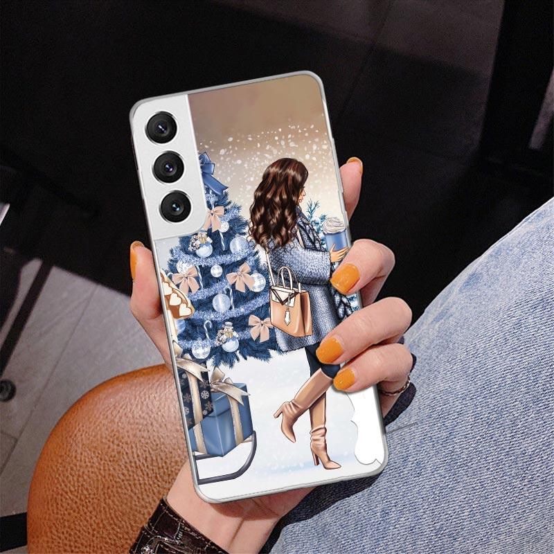 

Christmas Girls Tree Gift Phone Case For Samsung Galaxy S24 S25 Edge S26 Ultra S23 S22 S21 Plus S20 FE + Personalized Print Cove Samsung S24 Ultra
