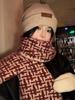 Women Winter Knitted Scarf Headscarf Ladies Casual Red Plaid Warm Scarve Mujer Foulard Wrap Shawl New Christmas New  Gifts