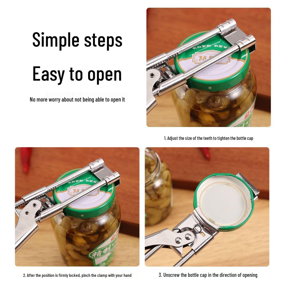 Multi-Functional Stainless Steel Adjustable Bottle and Can Opener