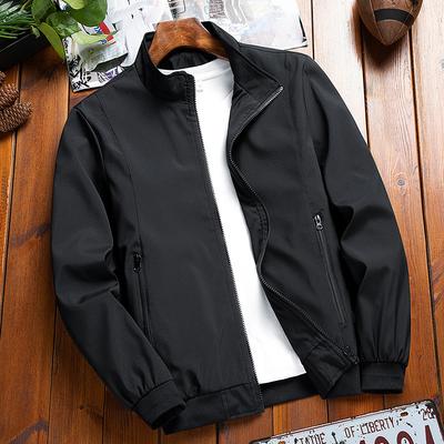 Men's Stand Up Collar Jacket, Fashionable Business Casual Solid Color Jacket, Men's Clothing On Top