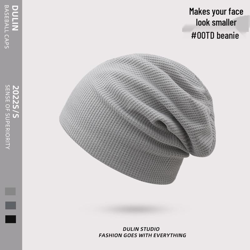 Women's 2023 Small Brim Stacked Beanie: Autumn/Winter Head-Wrapping Wool Hat for a Slimmer Look