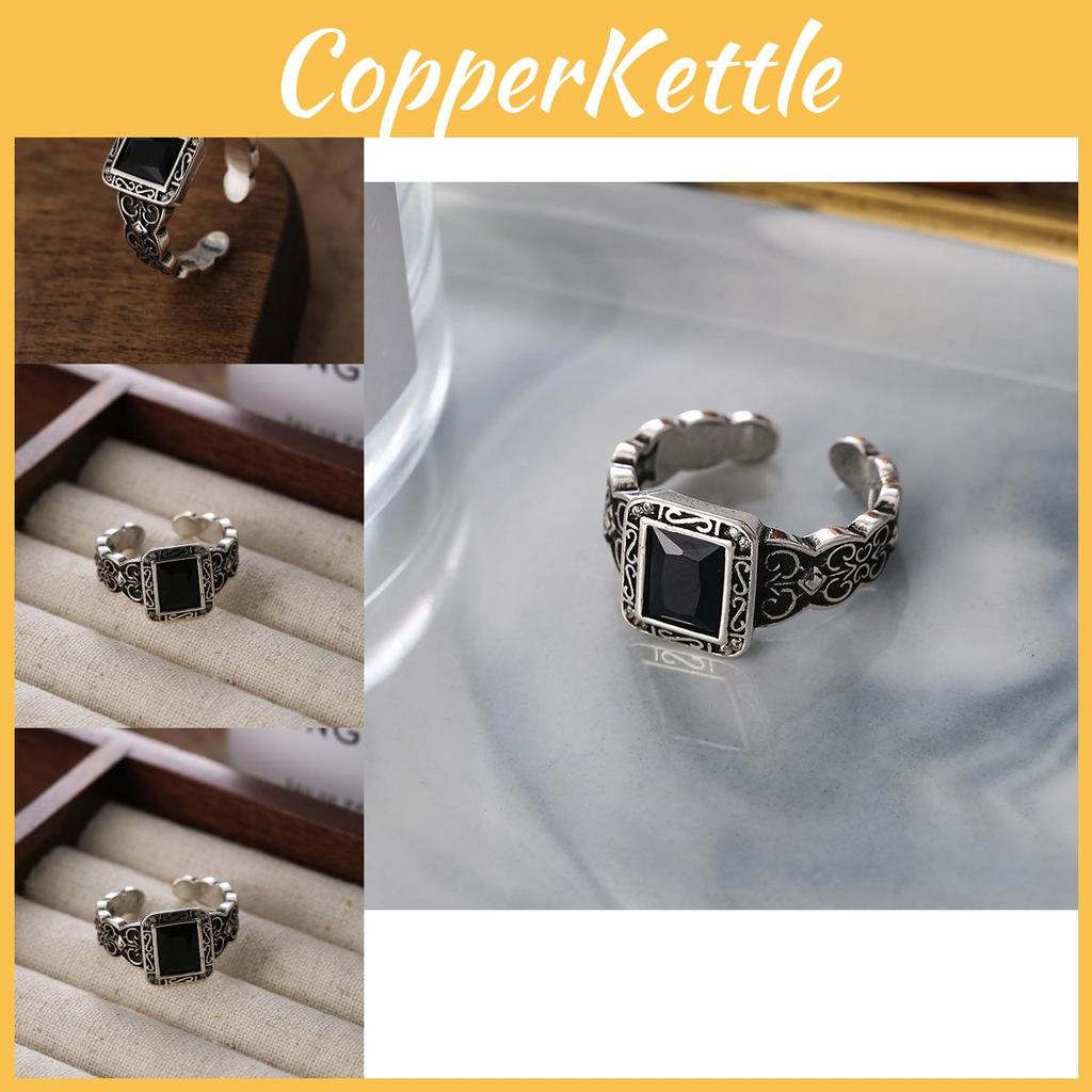 Fashionable Distressed Copper Ring With Unique Floral Design Adjustable Size For Women