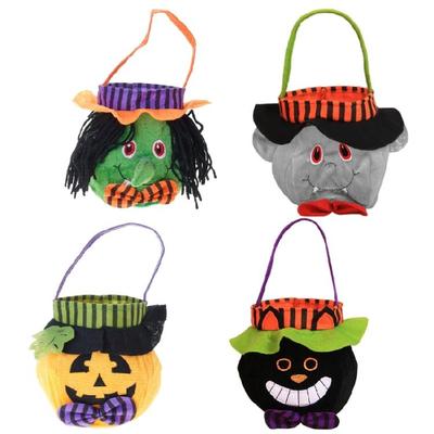 Kids Halloween Candy Carriers Bag Pumpkins Witches Theme Velvets Materials Trick Or Treats Essential