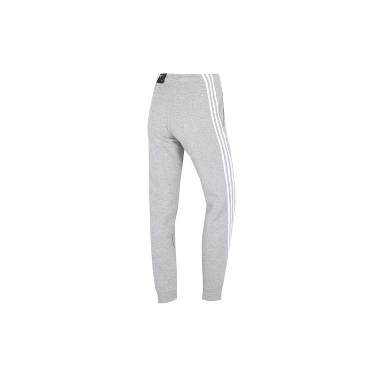 Adidas Solid Stripe Logo Casual Jogger Knit Pants Women Bottoms Grey H57312