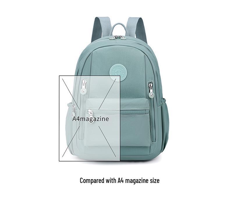 Large Capacity Unisex Nylon Backpack - Solid Color, Casual Outdoor Student Bookbag