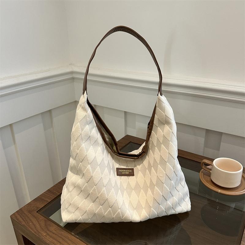 Women'S Bags Commuter Big Bags Women'S Rhombus Shoulder Tote Bags Simple Large-Capacity Commuter Bags Underarm Bags