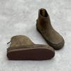 Johnature Stivaletti corti da donna in vera pelle punta tonda scarpe piatte comode casual con suola morbida in pelle bovina
