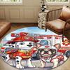 Firefighter Puppies Paw Saving The Day Round mat Home Decor, Chair rug For livingroom,Bedroom, doormat home decor Birthday Gift Christmas Gifts