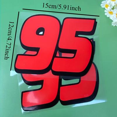 Number95 Red and Laser Motorcycle Stickers Waterproof for Motorbike Helemt Box Fuel Tank Fairing Refit Car Window Vinyl Decals