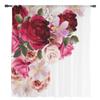 Schöne Rosen und Hyazinthen-Blumen, durchsichtige Vorhänge, Schlafzimmer-Voile-Vorhang, Wohnzimmer, Fenster, durchsichtige Vorhänge, Küche, Tüll-Vorhänge