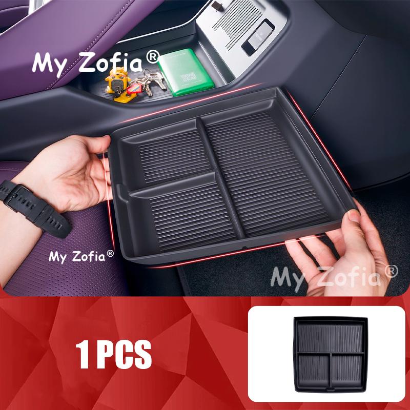 For XPeng P7 2025 2026 Car Central Armrest Storage Box Wireless Charging Silicone Pad Lower Storage Box Tray Accessories