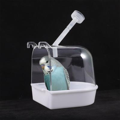 Bird Bath Tub Parrot Bathing Box Suspendable Cage Accessory Safe Resistant Reusable Multifunctional Pet Supplies