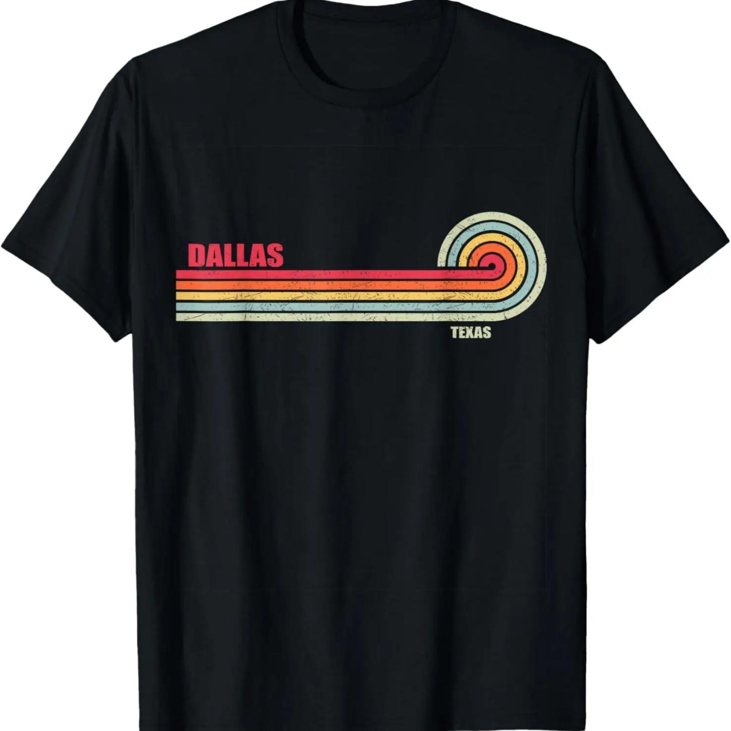 Dallas Texas City State Hometown Vintage T-Shirt S чёрный