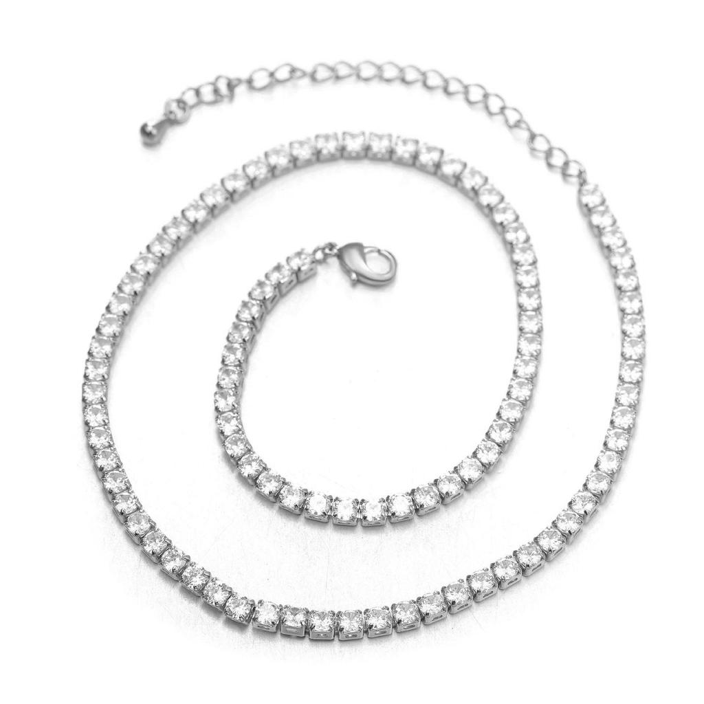 Damen Bunte Zirkon Schlüsselbeinkette - Super glänzend, vielseitiger Modeschmuck