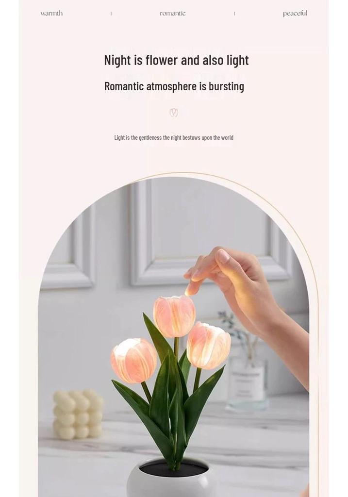 Elegant Tulip Night Light: High-End Decorative Bedside Lamp for Bedroom Ambiance