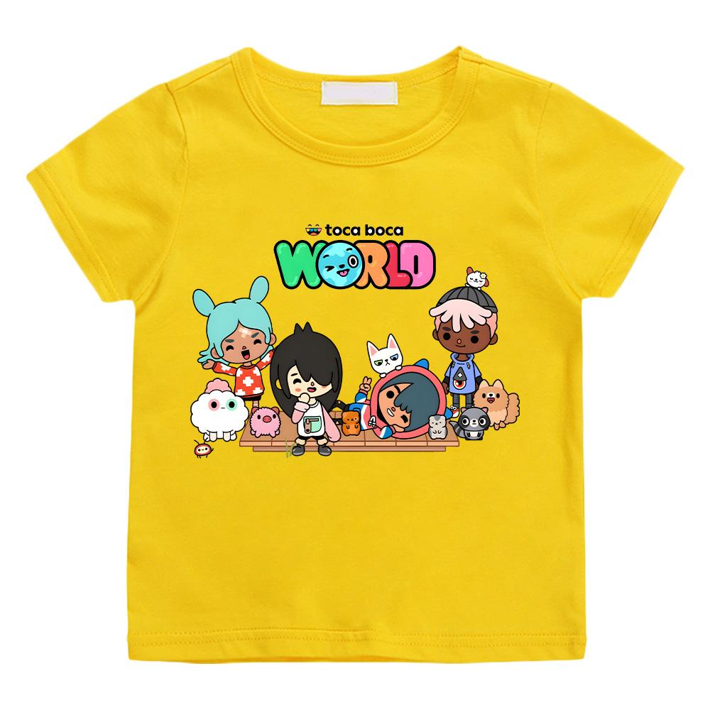 Toca Boca World Bavlněná trička Dívky Kluci Oblečení Hra Toca Life World Tričko Děti Pohodlná Všestranná Topy Letní Trička s Krátkým Rukávem
