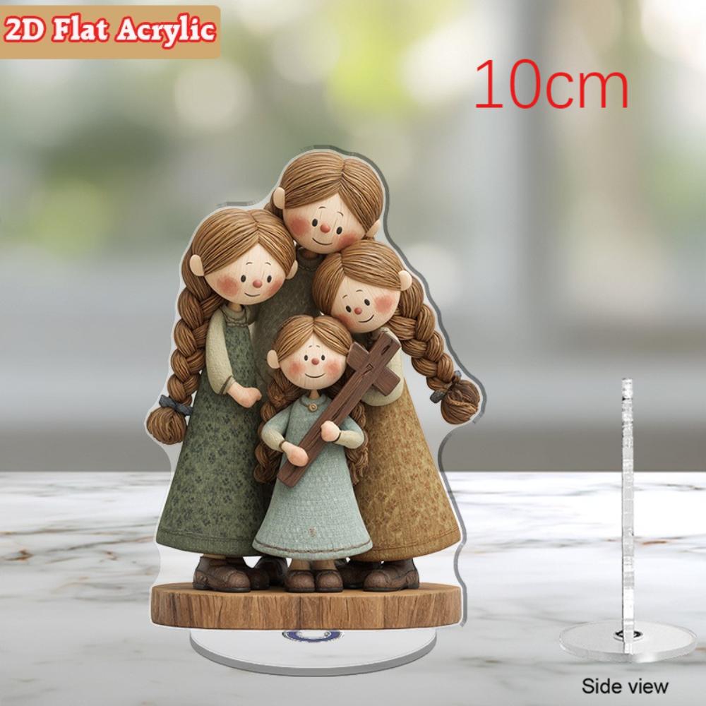 

2D Flat Acrylic Table Decor - Family Love Statue, Mother & 3 Daughters Hugging Ornament, Home Decor, Mother s Day Halloween Christmas Easter Gift