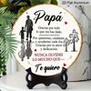 2D Flat Father's Day Themed Aluminum Decorative Signs and Plaques In Various Sizes. Featuring A Spanish Father-son Silhouette, These Are Ideal for