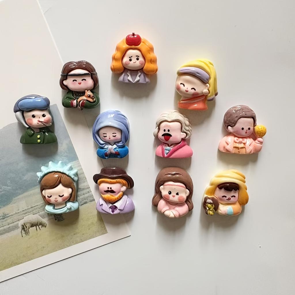 5 Stücke Helles Gesicht Charakter Harz Kühlschrankaufkleber Wohnkultur Magnet Cartoon Charakter Magnet Wohnkultur Magnet