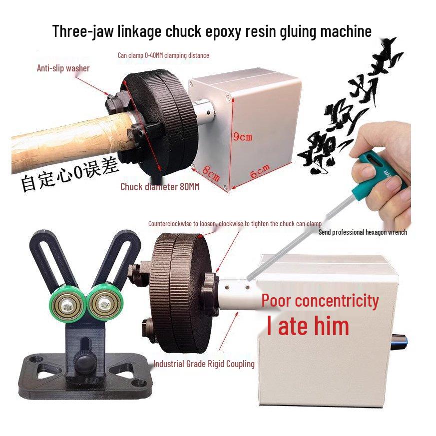 Doe-het-zelf Hengel Tip Epoxy Lijmen & Micro Wikkelmachine voor Lure Hengel Modificatie