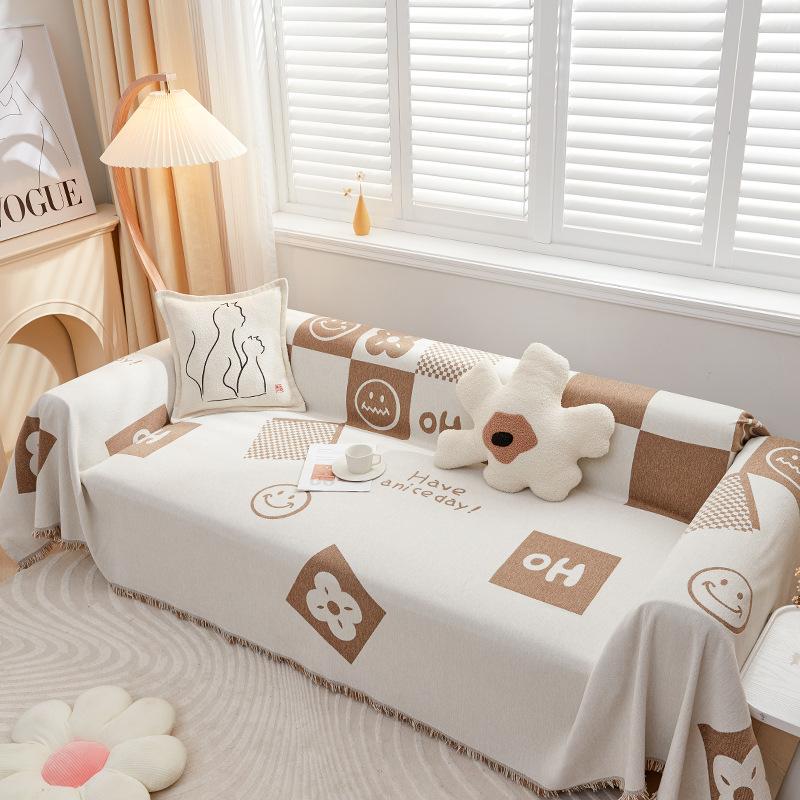 INS Style Sofabezug Stoff Four Seasons Universal All-Inclusive Universal Sofabezug Kissen Einfache moderne Chenille Bezug Decke
