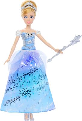 Mattel Disney Princess Wave the Sparkle Cinderella Doll House for Pretend Ages 3 and JBF94 Wand! Dress-Up & Play, Up, Blue,