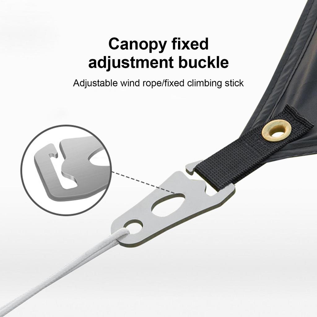 New 304 Stainless Steel Cord Tightener Outdoor Camping Tent Windproof Wind Tie Down Rope Buckle Clips Camping Accesorios
