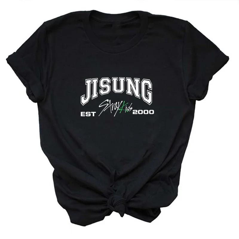 ZX TEE Camisetas de Membros Stray Kids Camiseta Streetwear Coreana Camiseta Gráfica de Concerto Kpop SKZ Bang Chan Changbin Lee Know Grupo Camiseta de Música