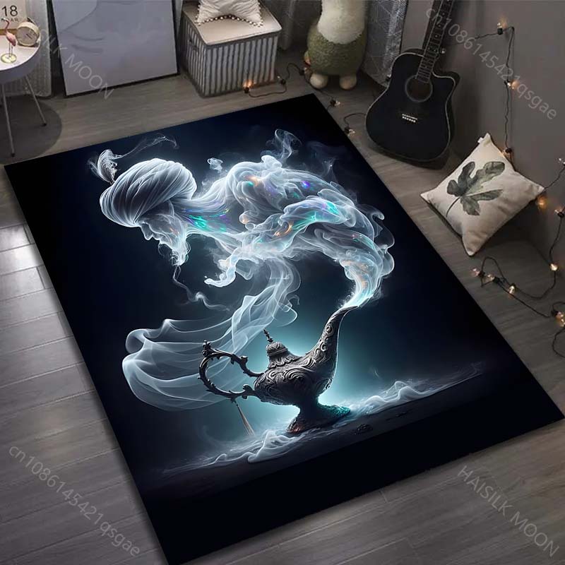 1PC Fairy Tale Wishing Lamp Painting Carpet for Living Room Bedroom Sofa Doormat Decor Sofa Table Area Rug Non-slip Floor Mat