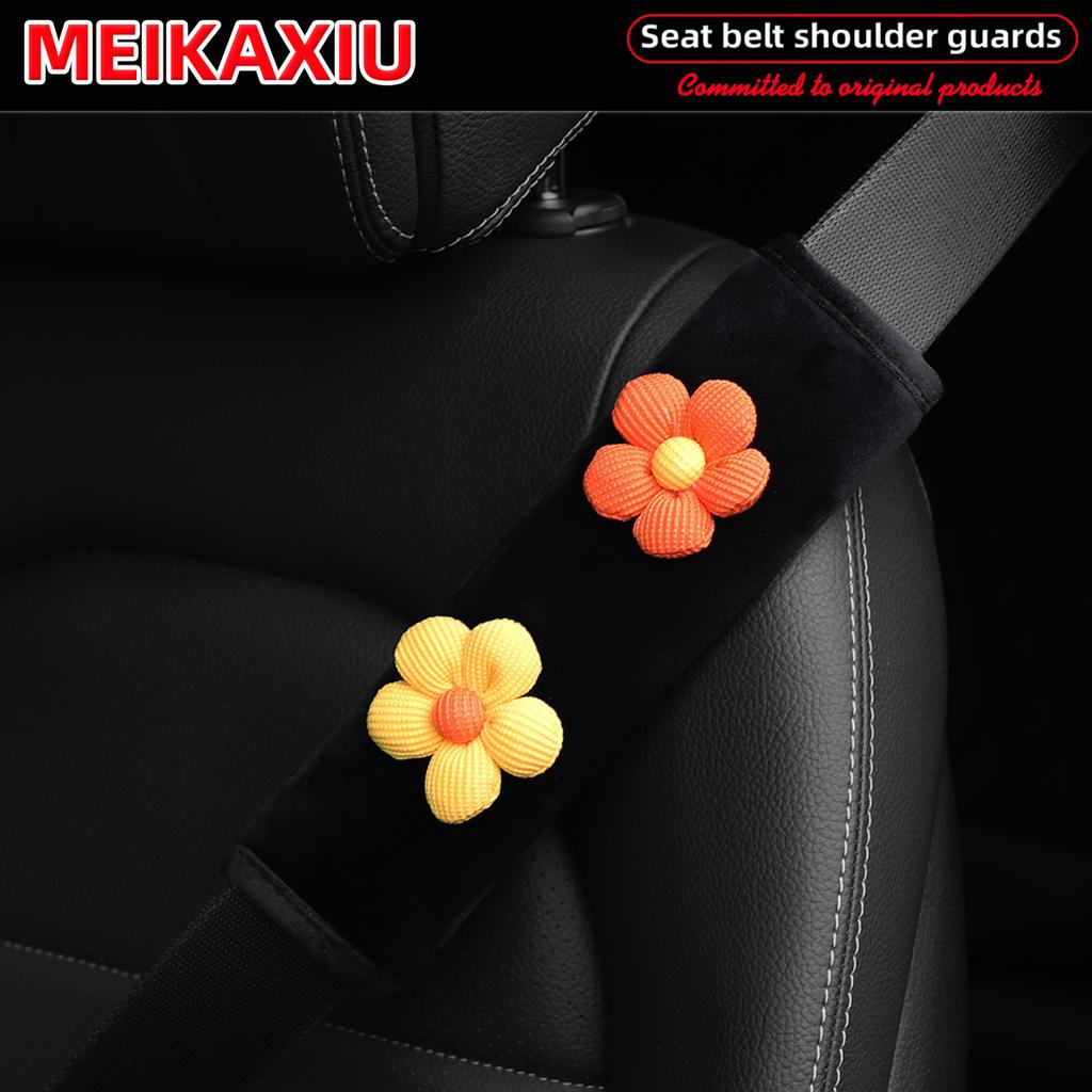 Multi-color flower plush comfortable car shoulder cover seat belt decoration car decoration fashionable business pink women's us