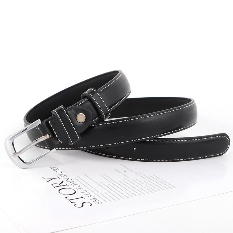 Pu Ladies Leather Belt With Metal Pin Fastener For Office And Daily Outfits