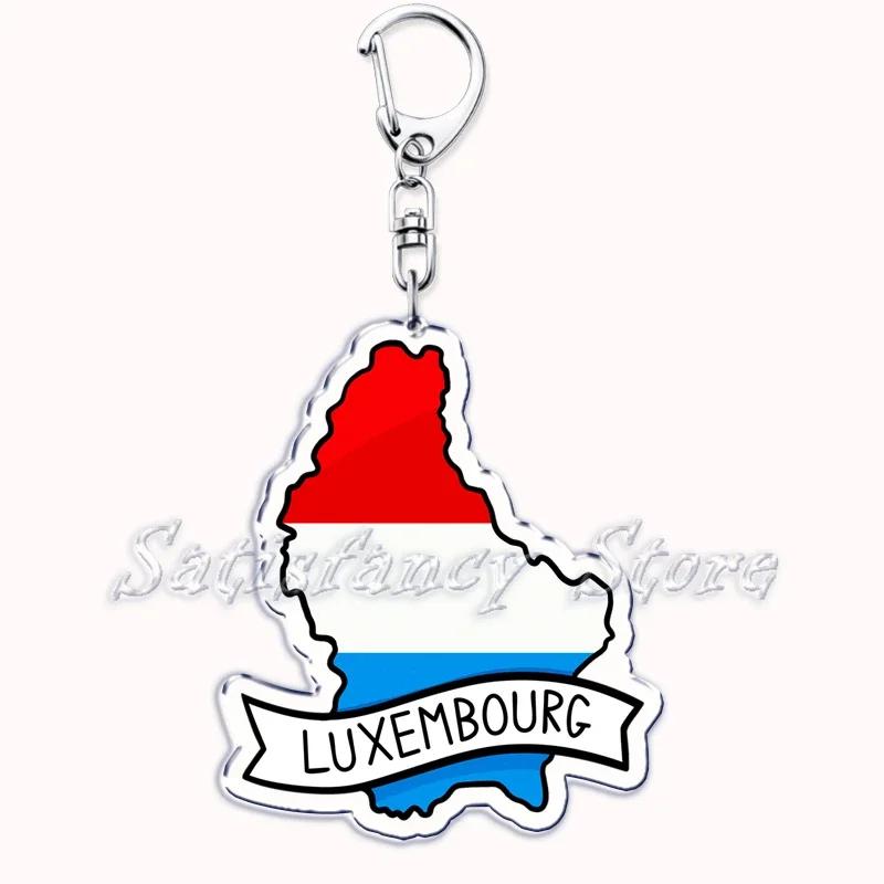 France Scotland Country Maps with Name Acrylic Keychains Keyring for Accessories Bag Pendant Key Chain Ring Jewelry Friend Gifts