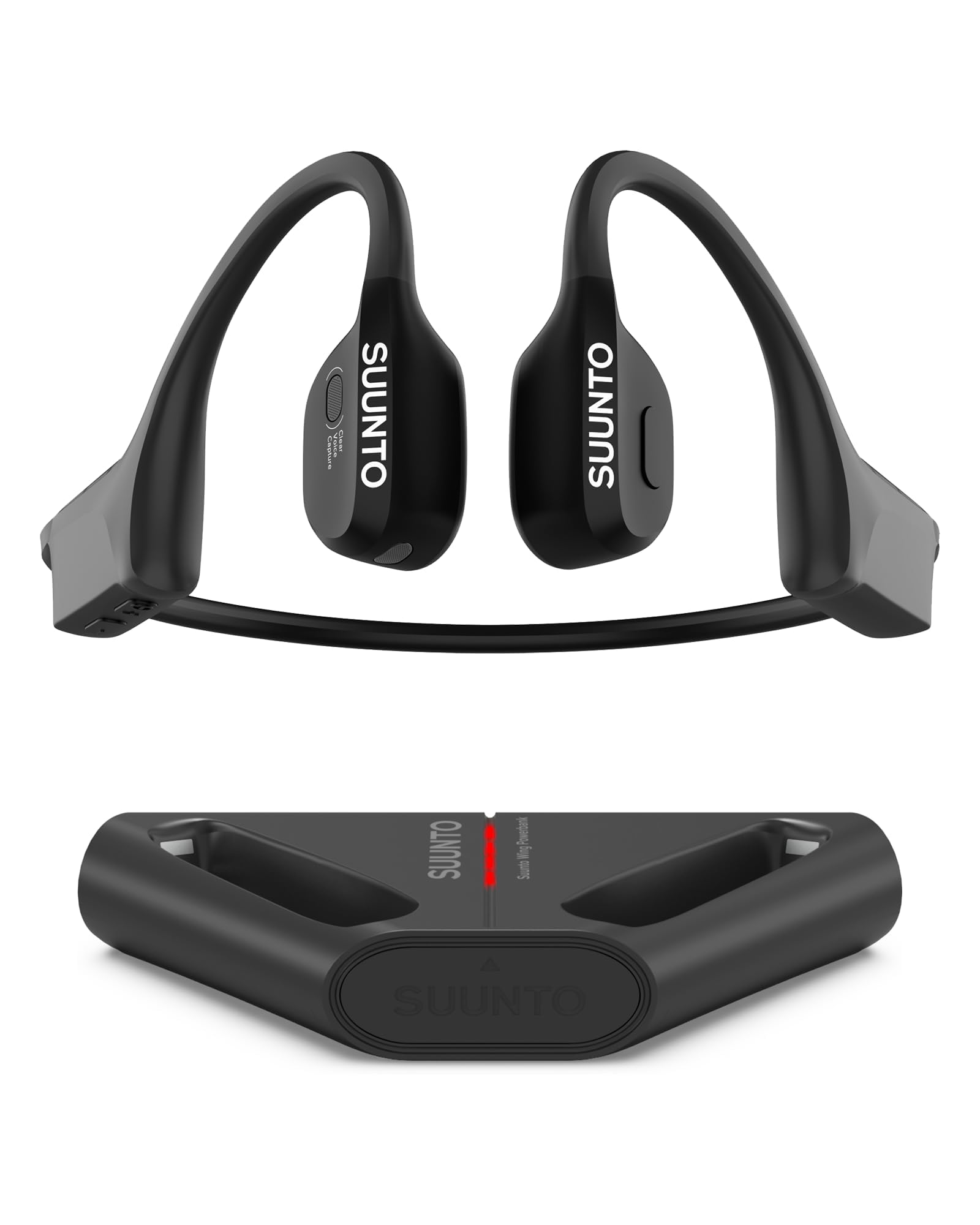 

Suunto WING Bone Conduction Wireless Open-Ear Headphones, 10+20 Hours of Playtime, IP67 Waterproof, aptX Adaptive Compatible, Bluetooth 5.2 with Mic,