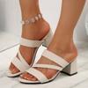 20265 New Summer Women's Sexy Open Toe Thick Heel Sandals High-heeled Shoes Wedding Party Shoe Lady Girl
