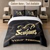 Custom Bedding Set Scorpions Pattern, Print Name Text 1 Duvet Cover plus 2 Pillowcases Home Textile