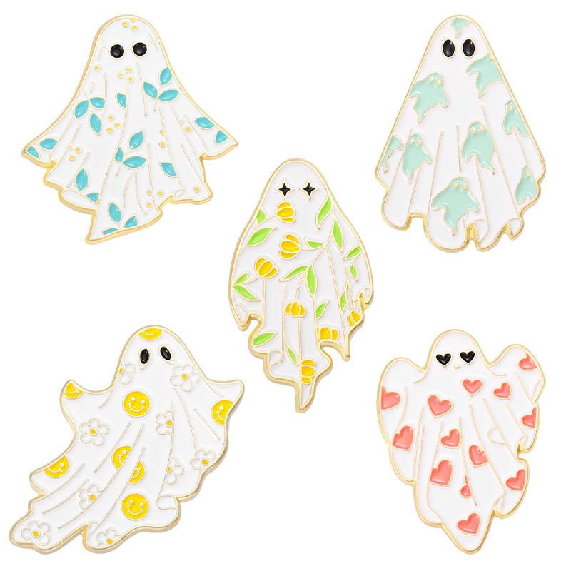 Stylish Haunting White Ghost Brooch Elegant Badge For Men And Women Accessories Clothing