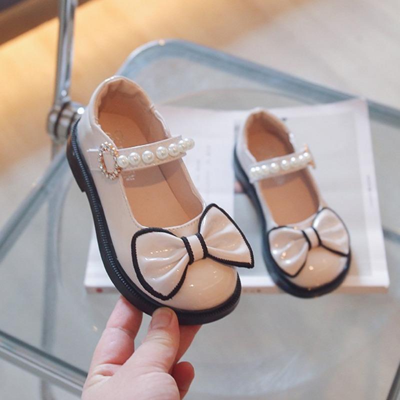 Girls Princess Leather Flats Spring Autumn Kids Single Shoes Student Stage Performance Shoes