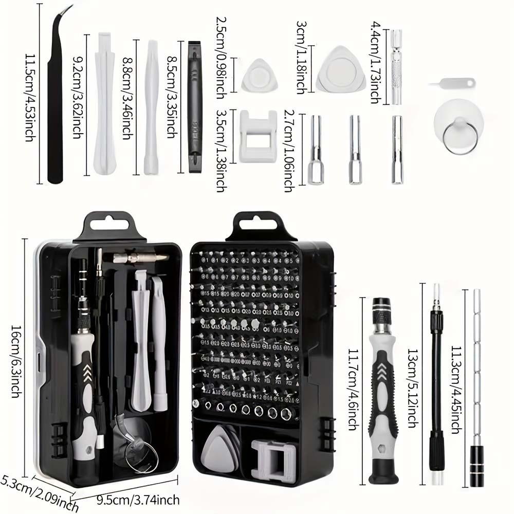 Schraubenmuttern Bits Set 115 in 1 Schraubendreher Set Magnetische Reparaturwerkzeuge Set Haushalt Professionell
