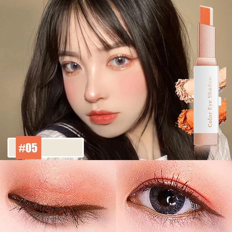 Double Color Glitter Eye Shadow Stick Pencil Eyeshadow Makeup Waterproof Bicolor Shimmer Cosmetics Beauty Makeup Tool