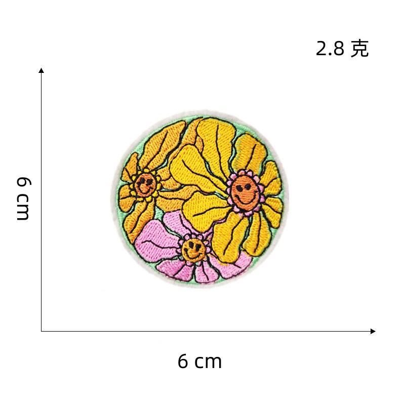 Cartoon Yellow Flower Embroidery Iron On Patches For Clothing Butterfly Sun Rainbow Clothes Stickers Apparel Sewing Accessories