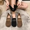 Soft-soled non-slip Doudou shoes women's 2025 autumn new beef tendon flat-soled single shoes versatile and comfortable one-pedal loafers
