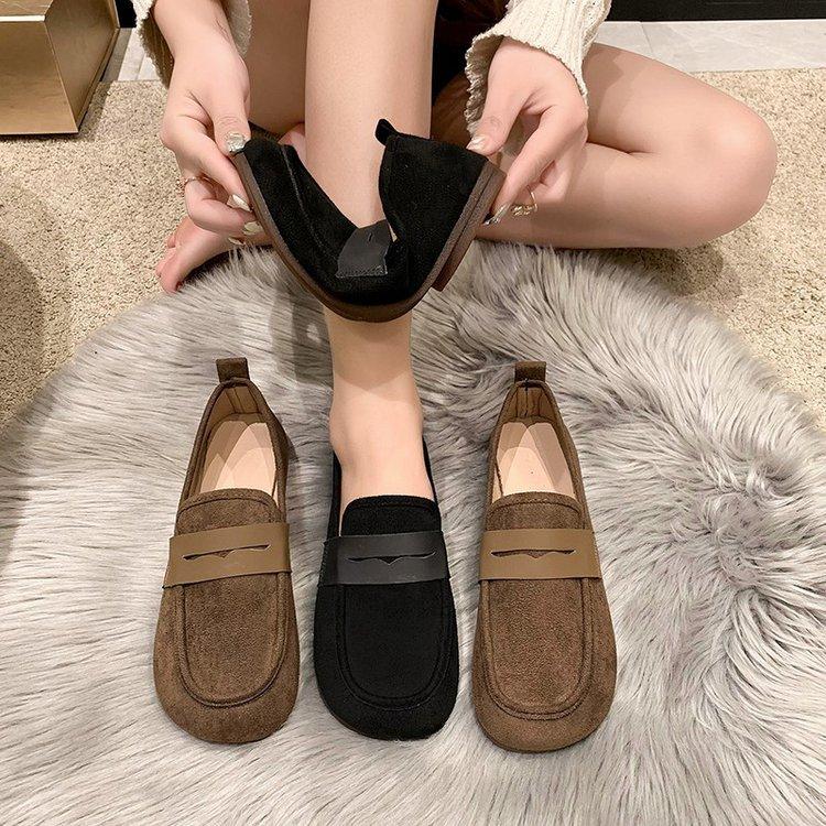 Soft-soled non-slip Doudou shoes women's 2025 autumn new beef tendon flat-soled single shoes versatile and comfortable one-pedal loafers