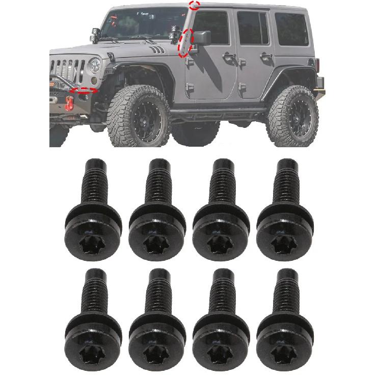 Hard Top Torx Screws Bolts Windshield Frame,Tailgate,Hard Door Hinges Roll Bar Screws Bolts for Jeep Wrangler JK 2007-2018