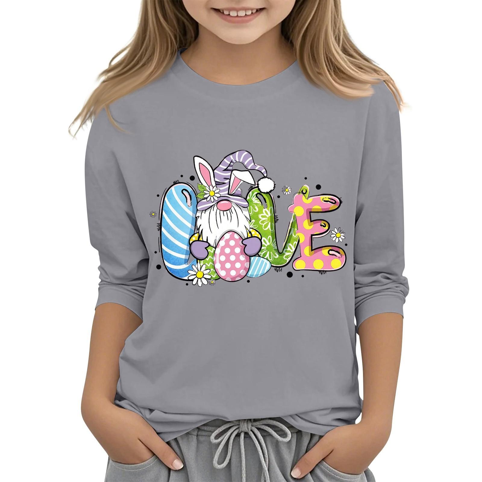 

Повседневная футболка с круглым вырезом и пасхальным принтом, с рукавами 7 точек для детей 120