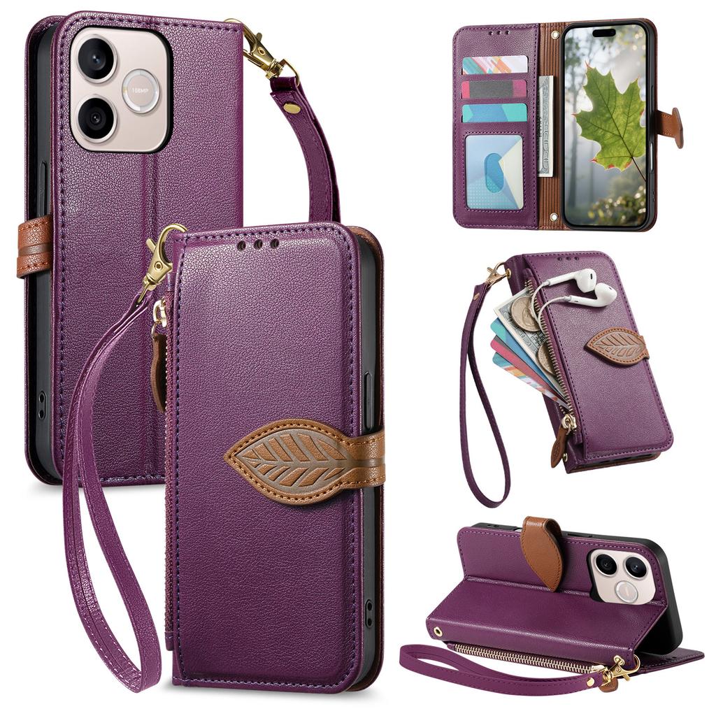 Case for 600 Lite 5G - Leather/PU, Purple, With Lanyard
